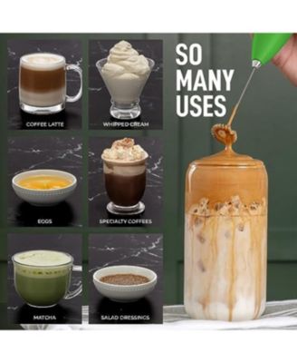 Handheld Milk Frother Stainless Steel Single Whisk with Stand