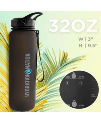 Hydration Nation Water Bottle With Time Marker 32oz