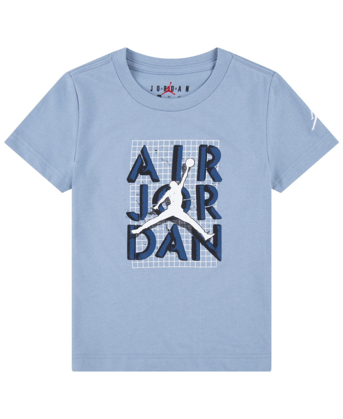 Shop Jordan Big Boys  Stack Short Sleeve T-shirt In Blue Grey
