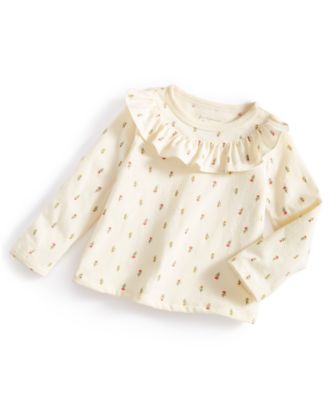 First Impressions - Baby Girls Felicity Field Long-Sleeve Ruffled Top