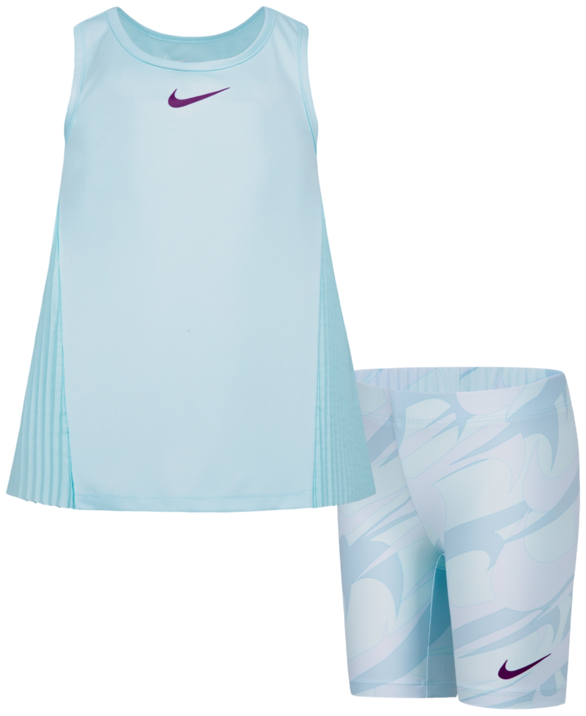 Shop Nike Little Girls 2-pc. Prep In Your Step Shorts & Top Set In Gglacier