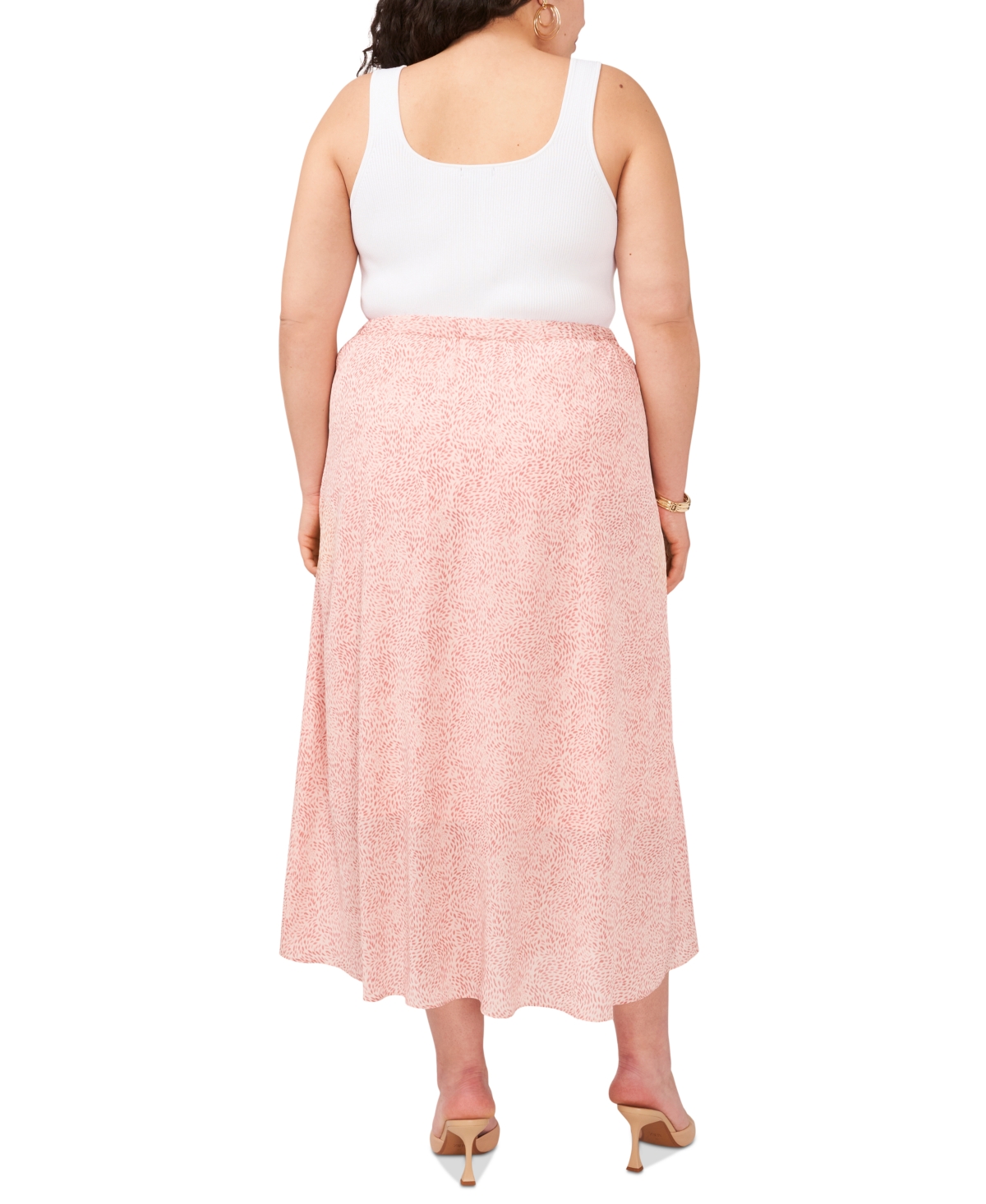 Vince Camuto Plus Size High-Low Crossover Midi Skirt