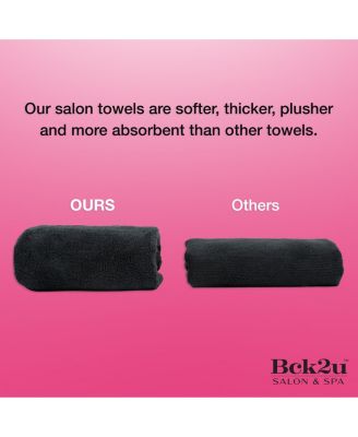 Bleach-Safe Coral Fleece Salon Towels (Pack of 10, 16x27 in.), Soft Microfiber Material, Absorbent Hair Drying Towel Set