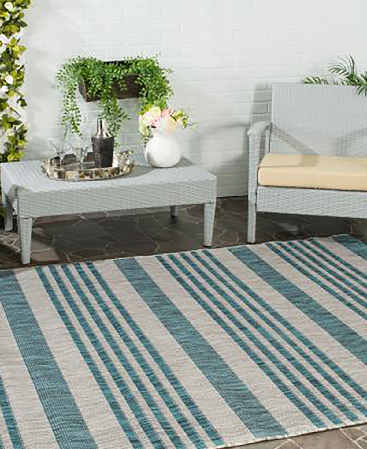 Safavieh Courtyard CY8062 Gray and Blue 3'7