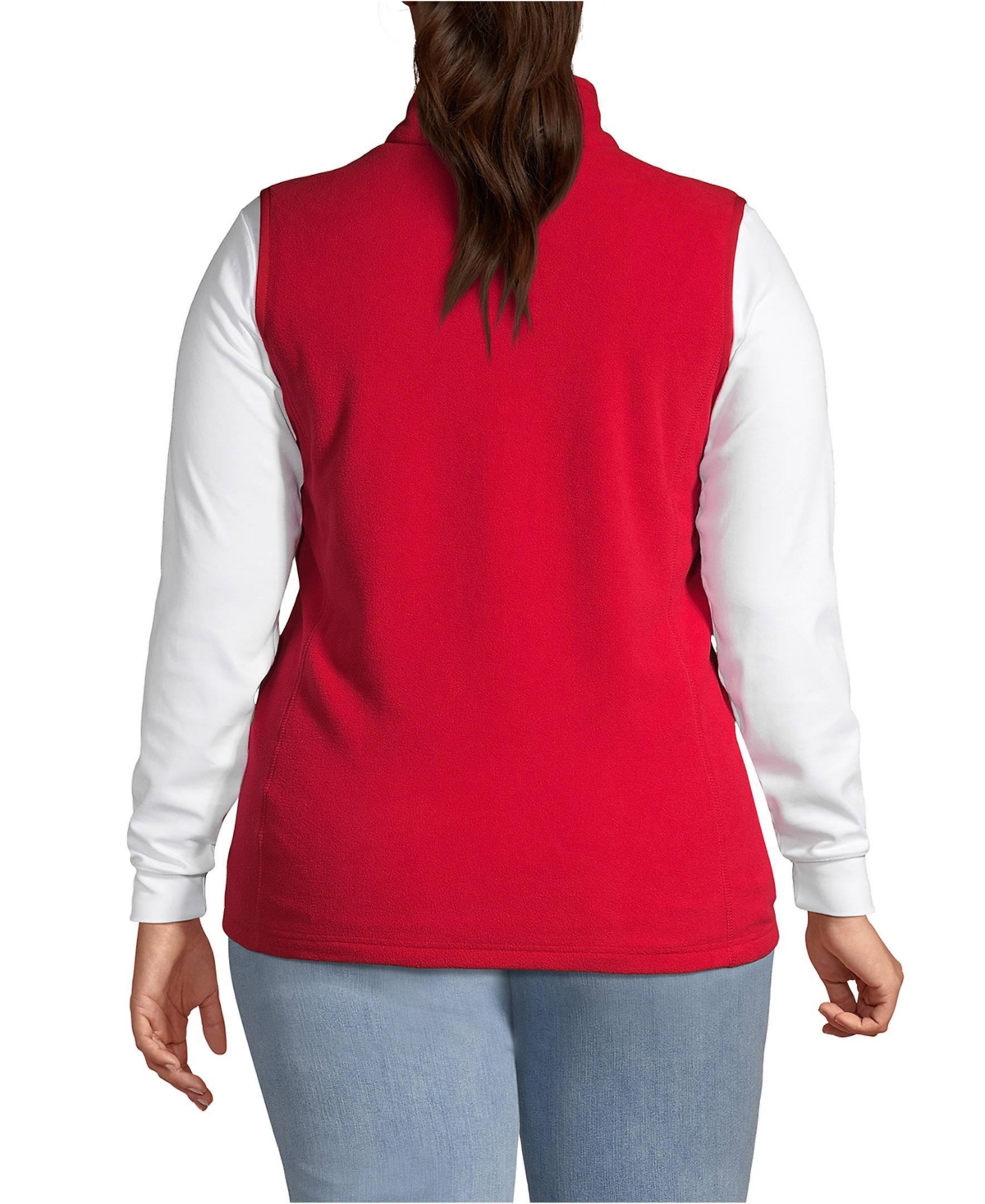 Lands End Plus Size Thermacheck 100 Fleece Vest True navy Smart Closet