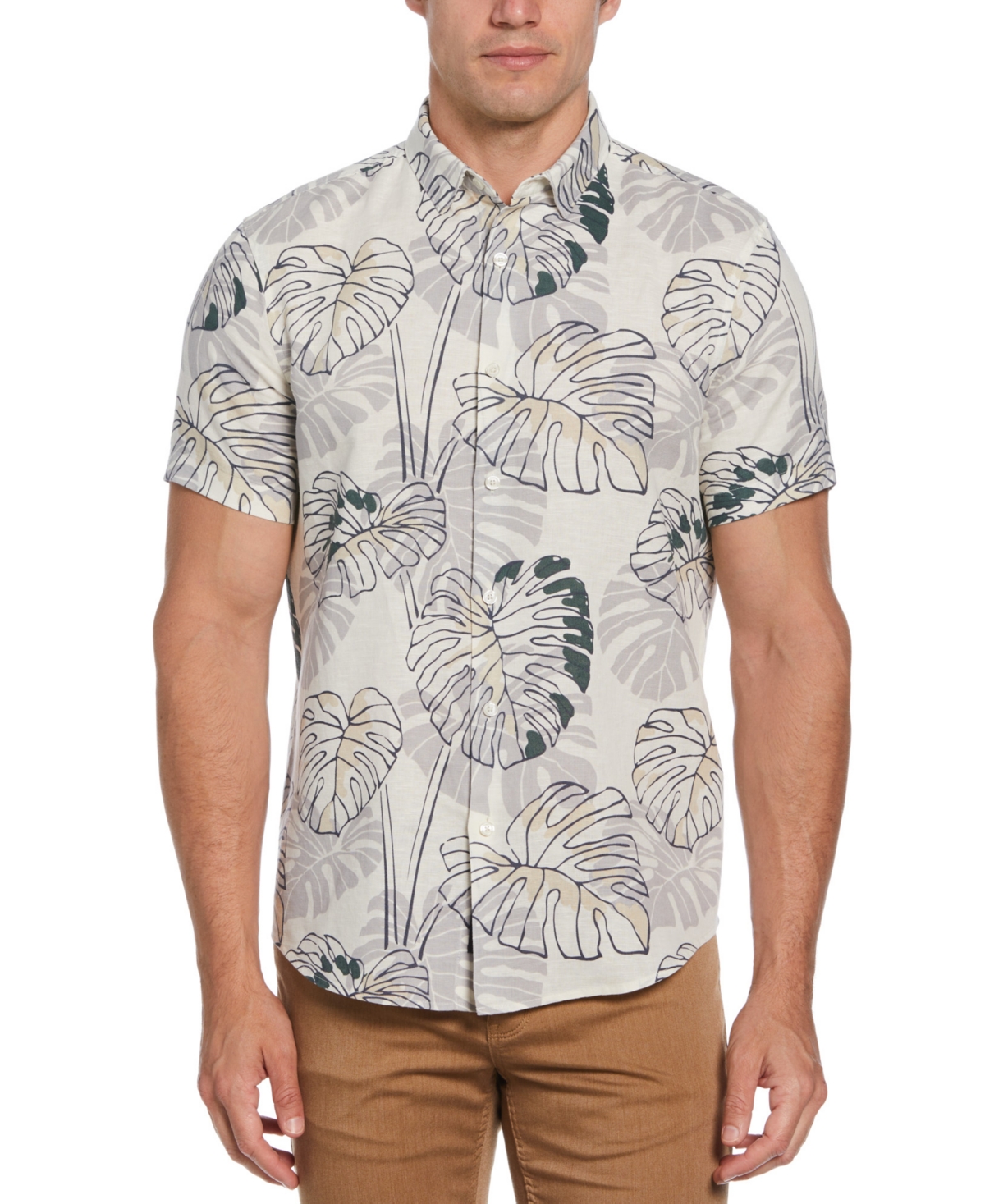 Men's Leaf-Print Shirt - Birch
