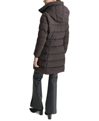 DKNY Women's Bibbed Hooded Zip-Front Puffer Coat - Macy's