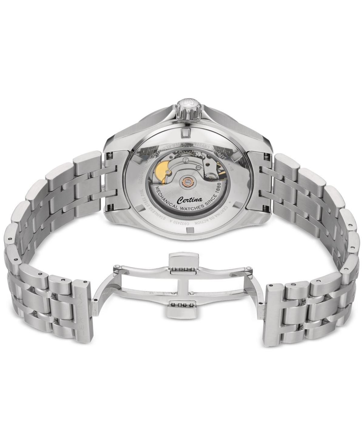 Shop Certina Men's Swiss Automatic Ds Action Day-date Powermatic 80 Stainless Steel Bracelet Watch 41mm In No Color