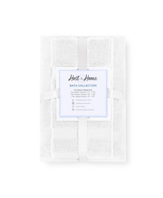 600 GSM Ringspun Cotton 6-Piece Bathroom Towel Set with Striped Dobby Border