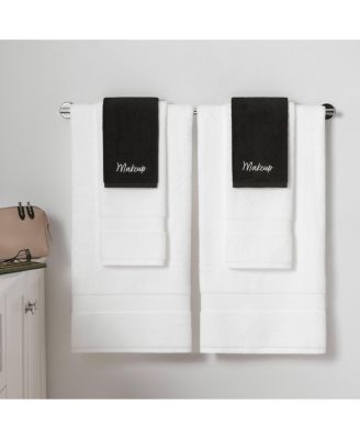 Cotton Makeup Removal Washcloths with Embroidery, 6-Pack, 13" x 13"