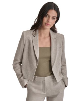 DKNY - Women's Cropped Open-Front Long-Sleeve Blazer