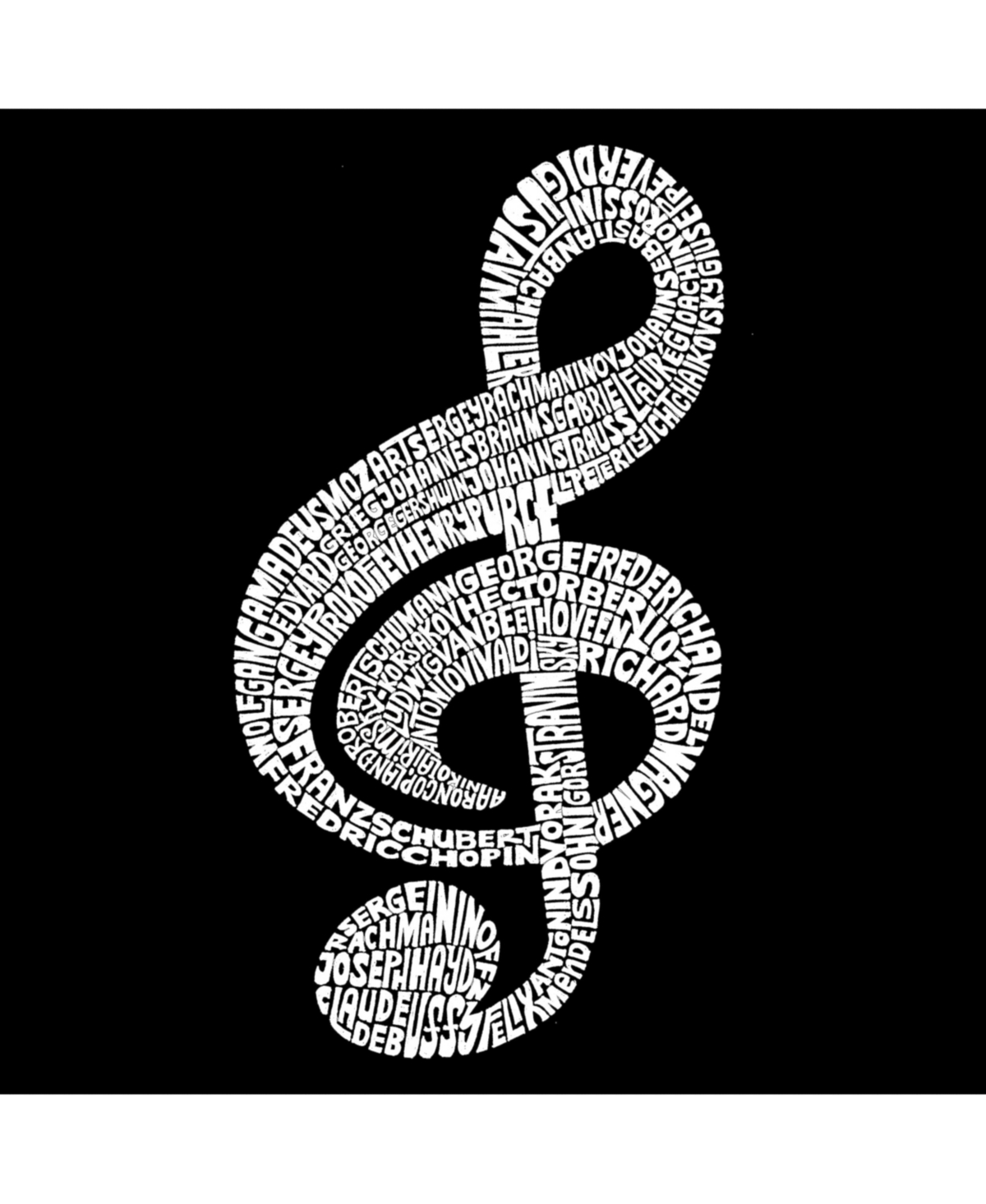 La Pop Art Boys Word Art T-shirt - Music Note