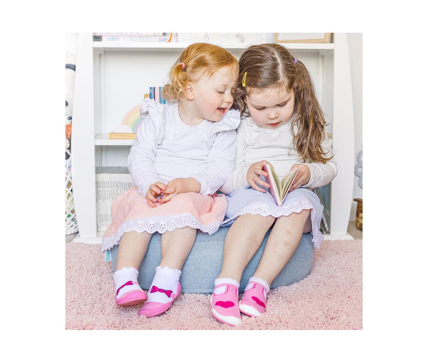 Обувь Komuello Breathable Washable Non-Slip Sock Shoes Mary Jane Bow для девочек-малышей — фото 3