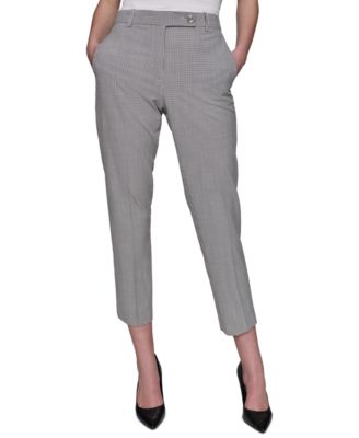 KARL LAGERFELD PARIS - Women's Mid-Rise Extended Tab Pants