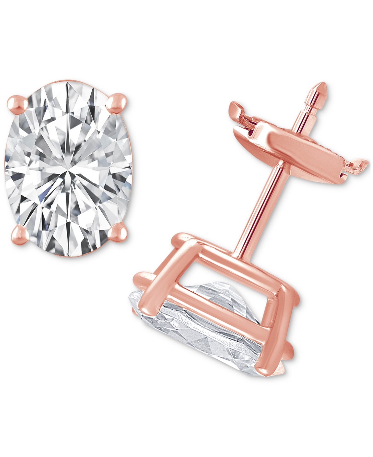 Shop Badgley Mischka Certified Lab Grown Diamond Oval Stud Earrings (3 Ct. T.w.) In 14k Gold In Rose Gold