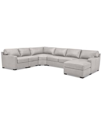Radley 148" 5-Pc. Leather Wedge Modular Chase Sectional, Created for Macy's