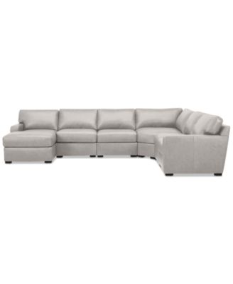 Radley 141" 6-Pc. Leather Wedge Modular Chaise Sectional, Created for Macy's