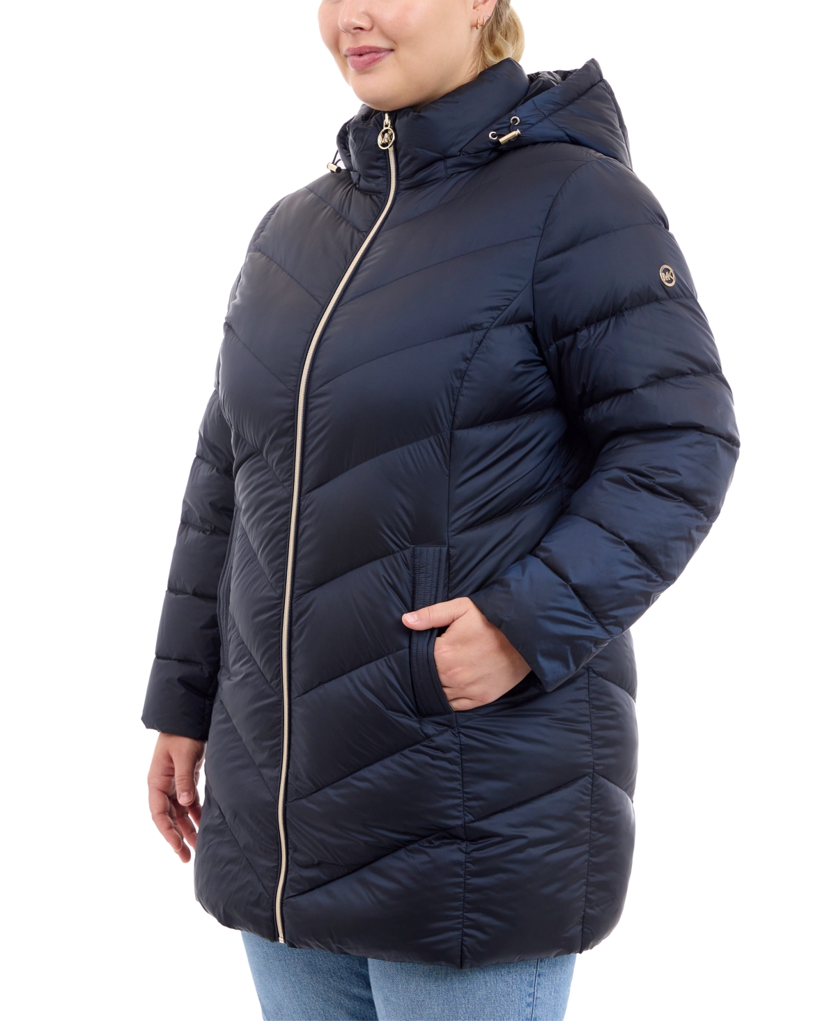 Michael Michael Kors Plus Size Hooded Packable Down Puffer Coat, Created for Macy's