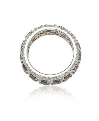 Suzy Levian Sterling Silver Cubic Zirconia Modern Eternity Band