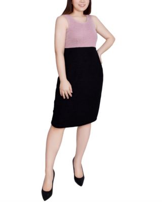 Petite Lace-Detail 2 Piece Textured Knit Dress Set