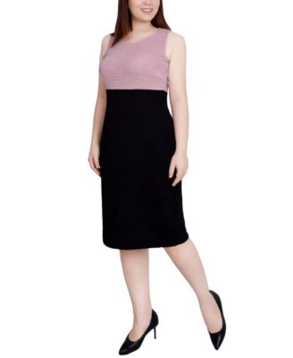 Petite Lace-Detail 2 Piece Textured Knit Dress Set