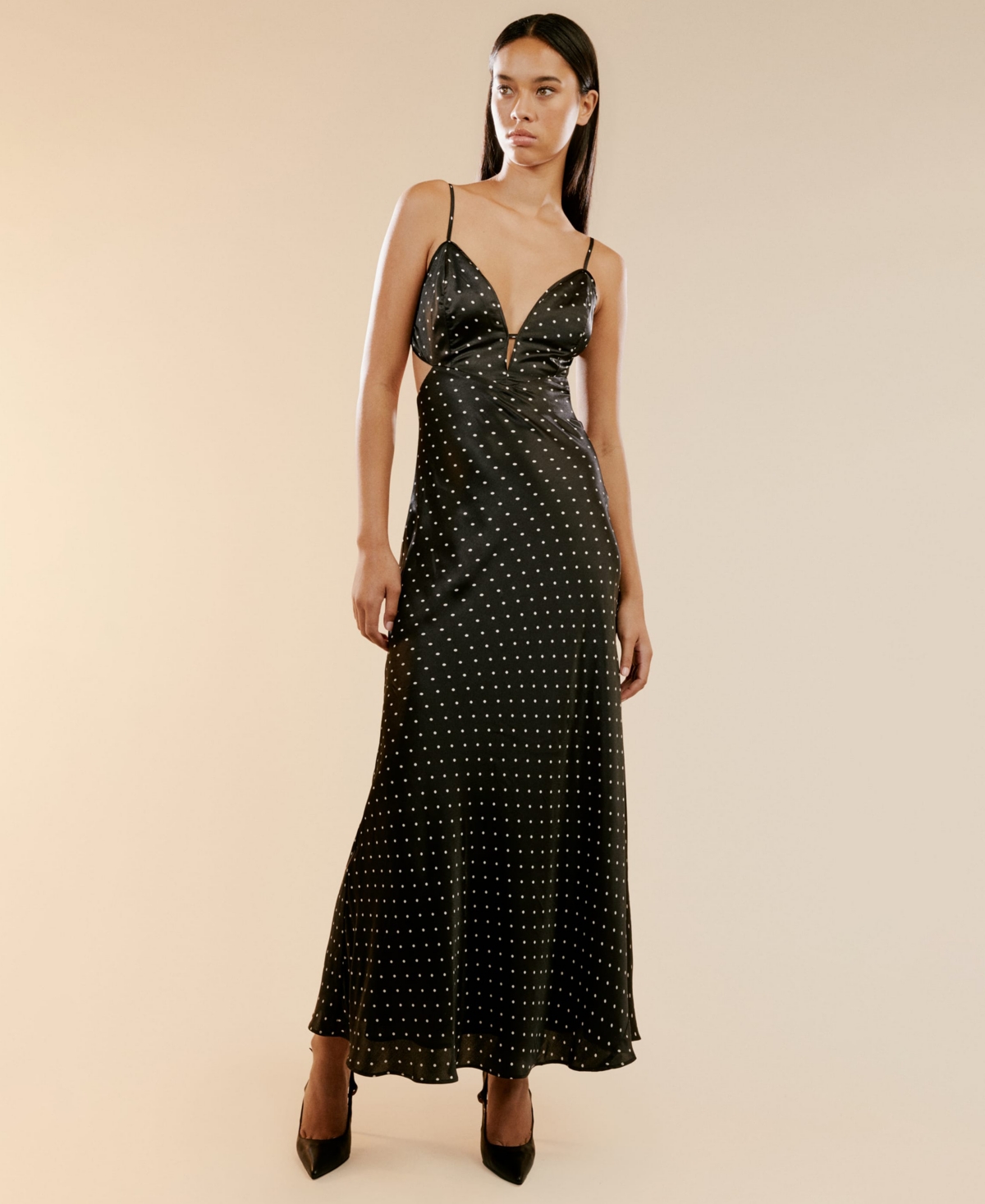 Shop Bardot Women's Karlotta Slip Maxi Dress In Blackspot