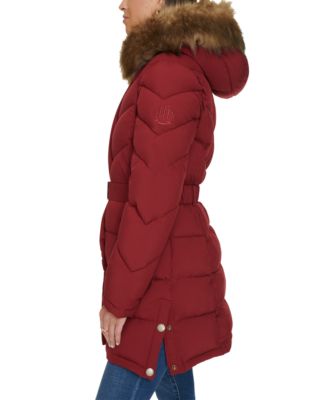 Women's Faux-Fur-Trim Hooded Puffer Coat, Created for Macy's