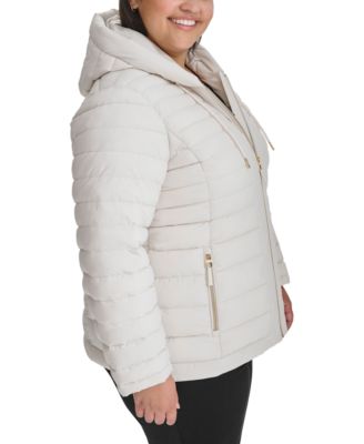 Plus Size Hooded Packable Puffer Coat, Created for Macy's