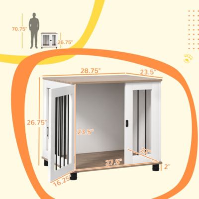 Dog Crate Furniture, Side or End Table w/ Door for Small Medium Dogs