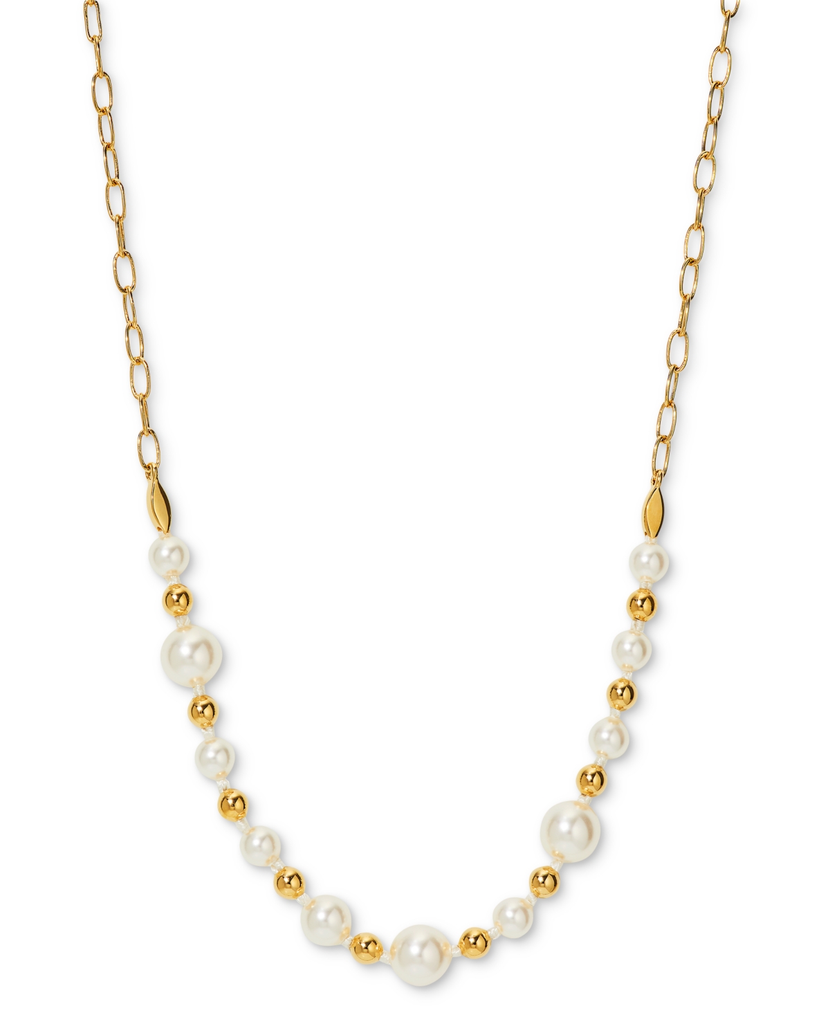 Ajoa by Nadri 18k Gold-Plated Imitation Pearl Statement Necklace, 16" + 2" extender - Gold