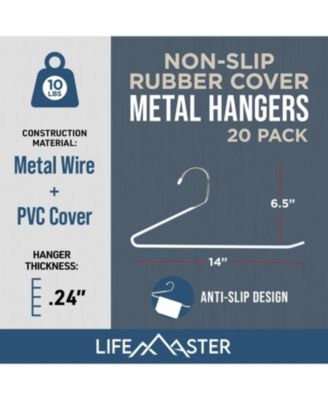50-Piece White Metal Pants Hangers – Heavy-duty, non-slip, open-ended design for pants, jeans, blankets & more. Space-saving closet set