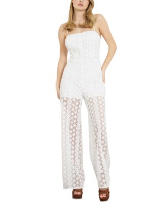 GUESS - Women's Elle Sleeveless Open-Back Lace Jumpsuit