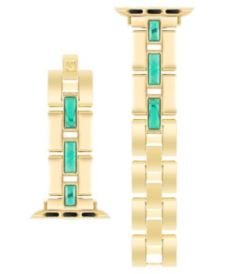 Women's Gold-Tone Bracelet with Genuine Turquoise designed for Apple Watch&reg; 42mm (Series 1-3 only) & 44/45/46/49mm (Ultra & Ultra 2)