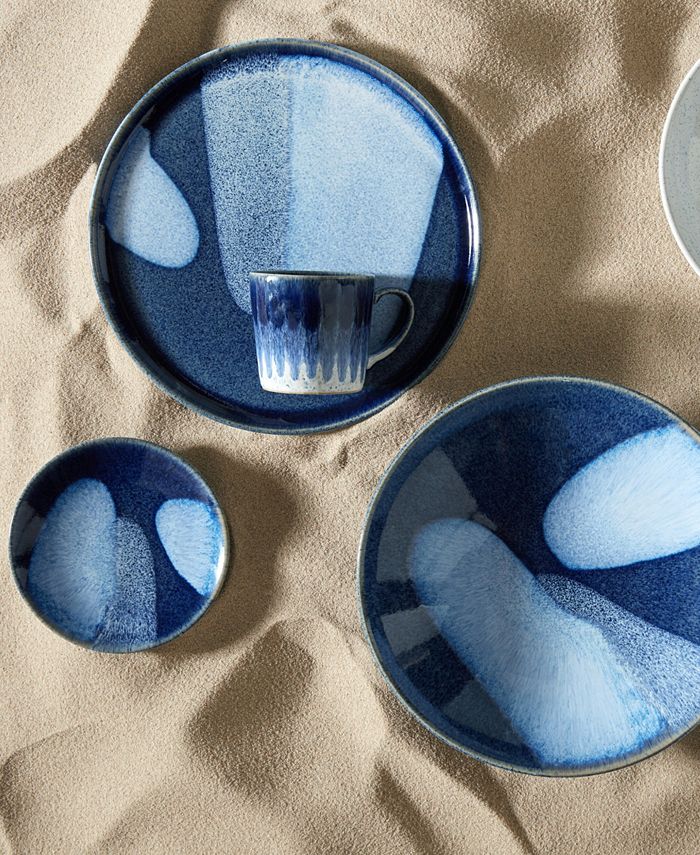 Denby Studio Blue Accent Set of 4 Small Plates - Macy's