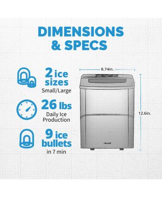 26 lbs. Countertop Bullet Ice Maker in Black