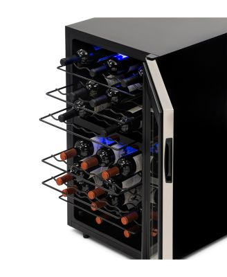 Freestanding 43 Bottle Dual Zone Compressor Wine Fridge in Stainless Steel, Adjustable Racks and Exterior Digital Thermostat