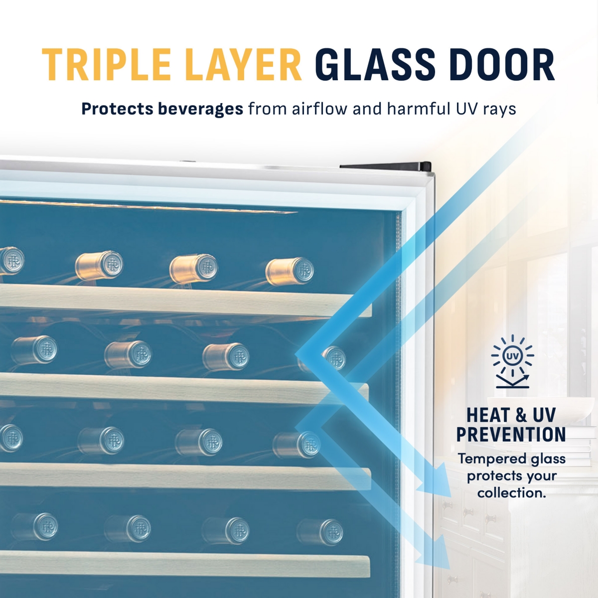 Newair 27" Built-in 116 Bottle Dual Zone Compressor Wine Fridge in Stainless Steel, Quiet Operation with Smooth Rolling Shelves