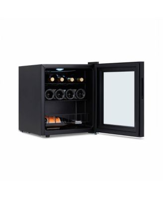 Shadow Series Wine Cooler Refrigerator 16 Bottle, Freestanding Mirrored Wine Fridge with Double-Layer Tempered Glass Door & Compressor Cooling for Reds, Whites, and Sparkling Wine, 39f-65f Digital Temperature Control