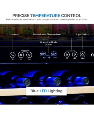 24" Built-in Dual Zone 20 Bottle and 70 Can Wine and Beverage Fridge in Stainless Steel with Split Shelf and Smooth Rolling Shelves