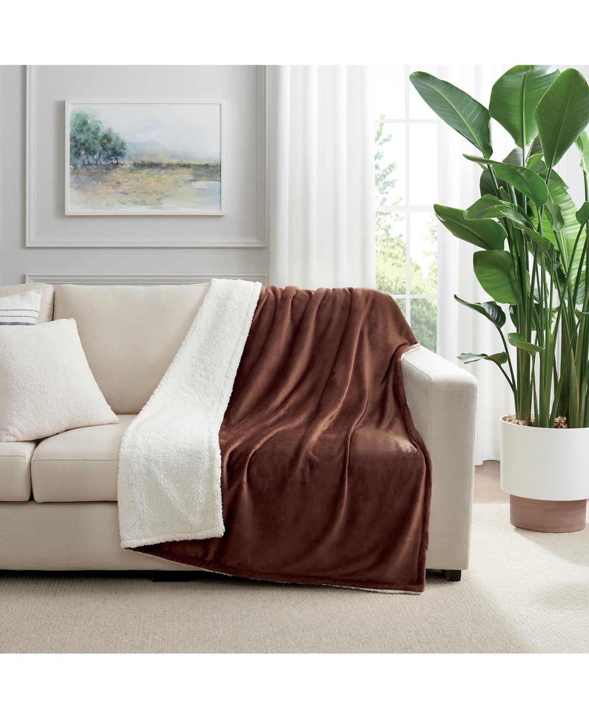 Host & Home Plush Sherpa Throw, Versatile 2-Sided Throw Blanket, 200GSM Mink Velvet Face, 250GSM Reverse, 4 Color Options