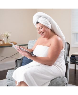 Aegean Eco-Friendly Recycled Turkish Bath Towels (2 Pack), 30x60, 600 GSM, Solid Color with Weft Woven Stripe Dobby, 50% Recycled, 50% Long-Staple Ring Spun Cotton Blend, Low-Twist, Plush, Ultra Soft