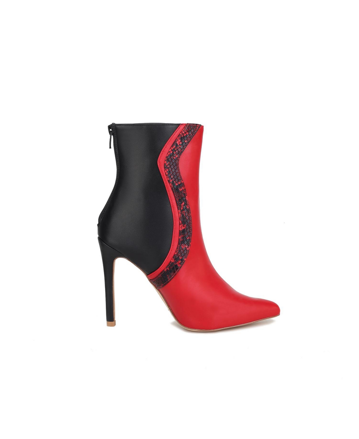Mkf Collection Celeste Snake Embossed high Heels Ankle Boot by Mia K - Red