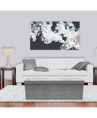 Faux Suede Storage Bench