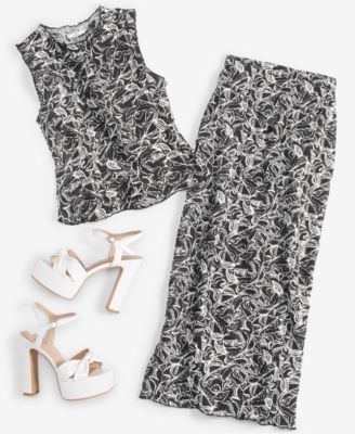 Women's Printed Textured Midi Skirt