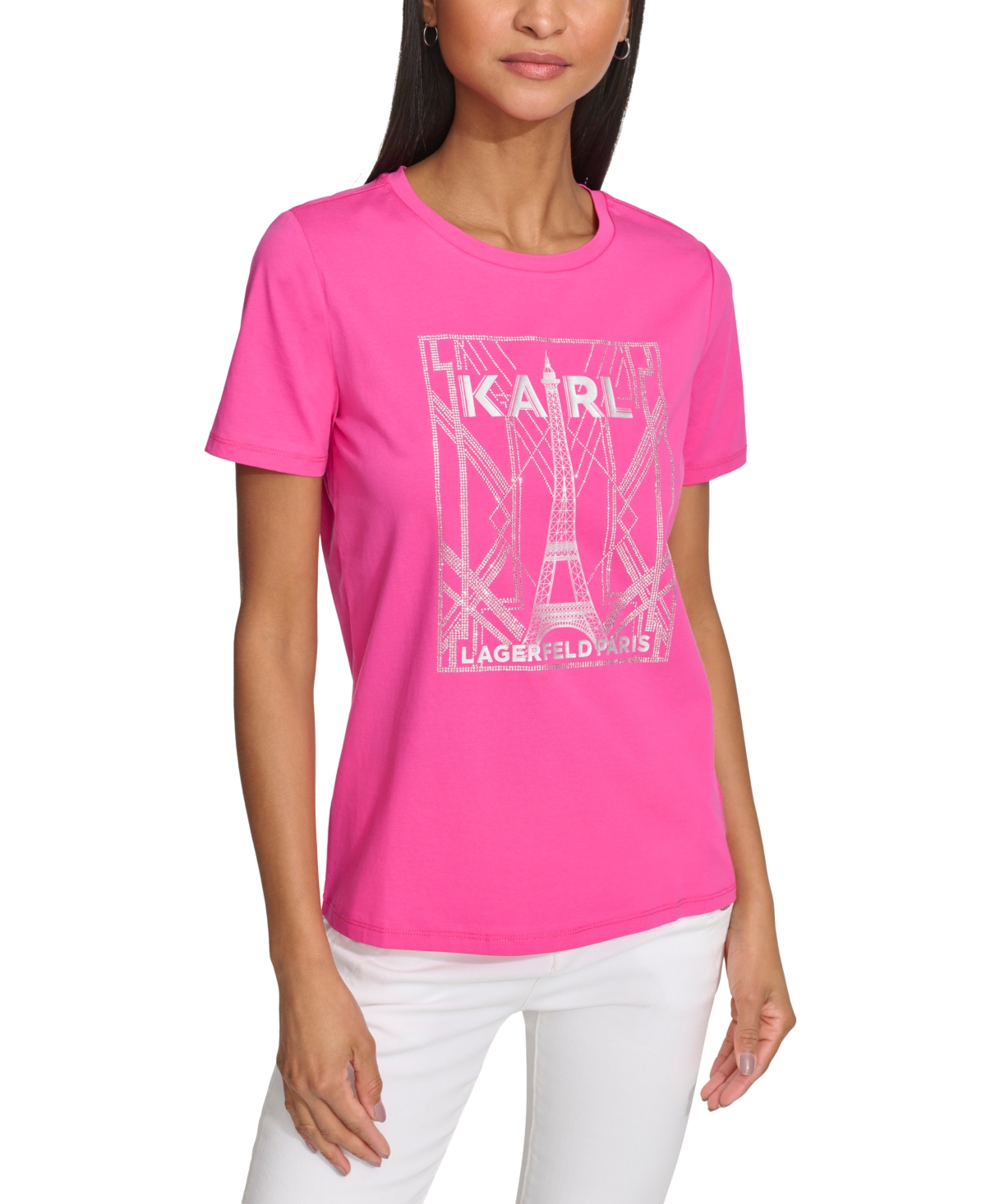 KARL LAGERFELD WOMEN'S SPARKLE CITY SCENE TEE 