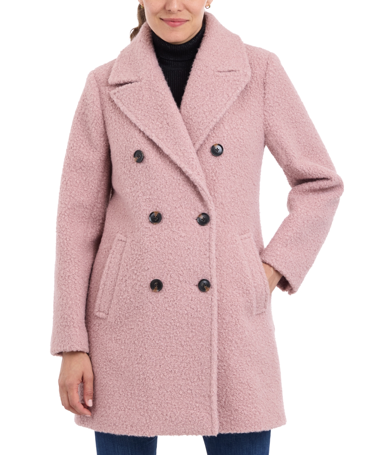 BCBGeneration Women s Double Breasted Boucle Coat Created for Macy s Dusty Rose Smart Closet