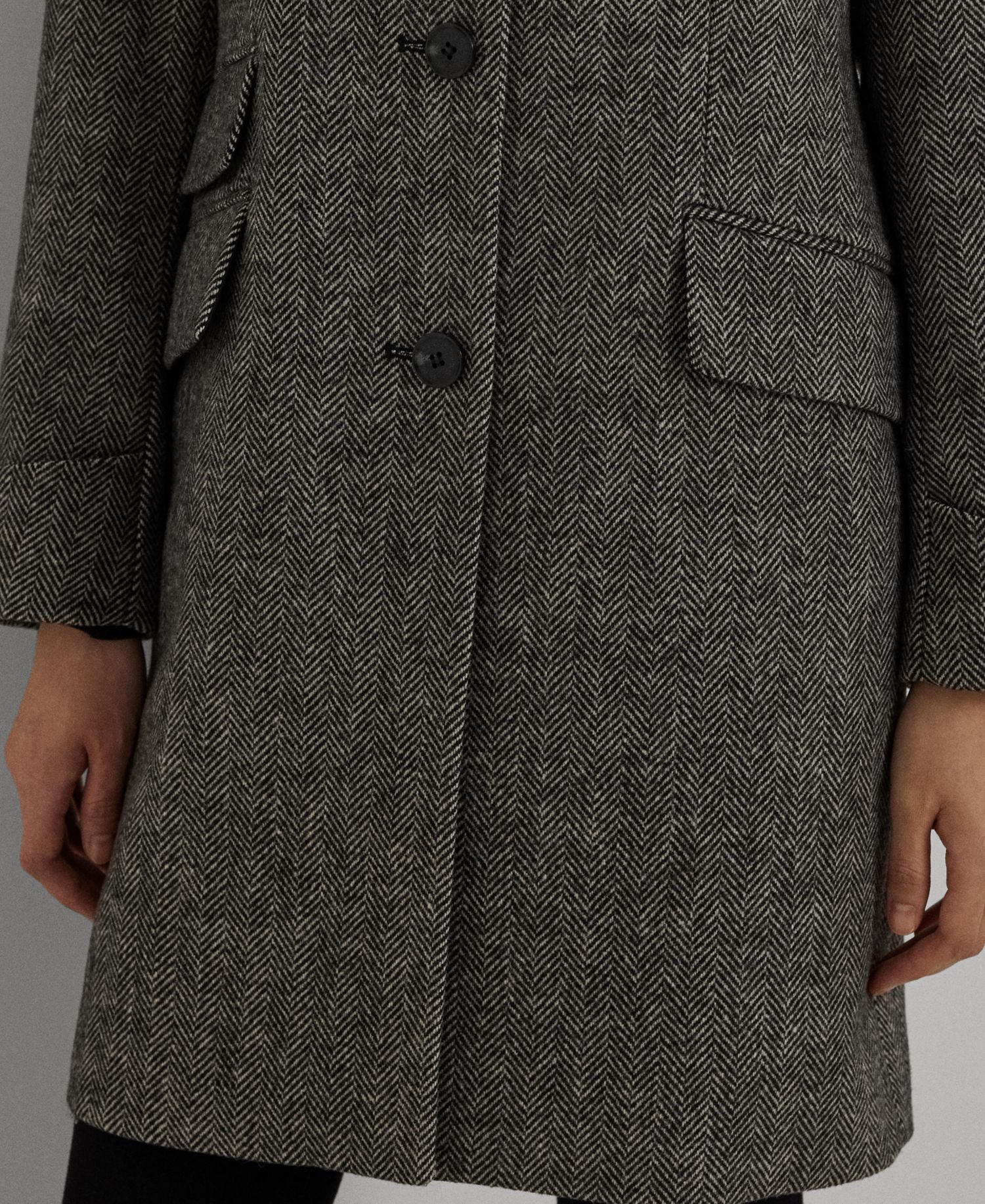 Petite Single-Breasted Wool-Blend Walker Coat