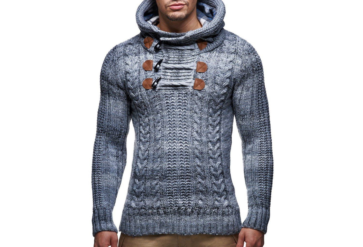 Men s Knitted Pullover | Long-sleeved slim fit hoodie | Basic winter hoodie-sweater for Men