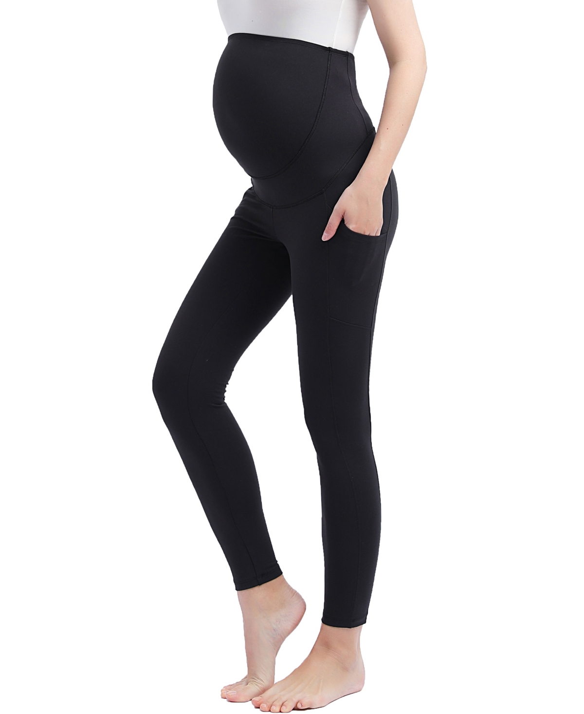 kimi + kai Maternity Essential Stretch Pocket Ankle Leggings - Black