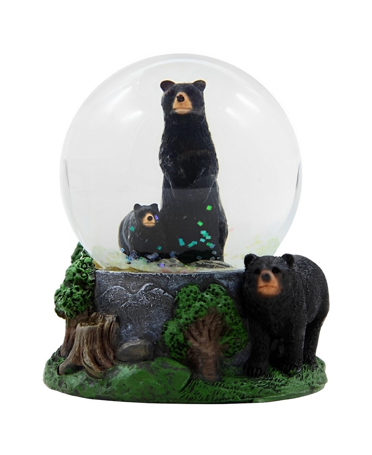 3.5"H Black Bear Glitter Snow Globe Figurine Home Decor Perfect Gift for House Warming, Holidays and Birthdays - Multicolor